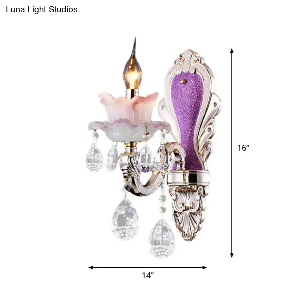 Crystal Floral Wall Sconce