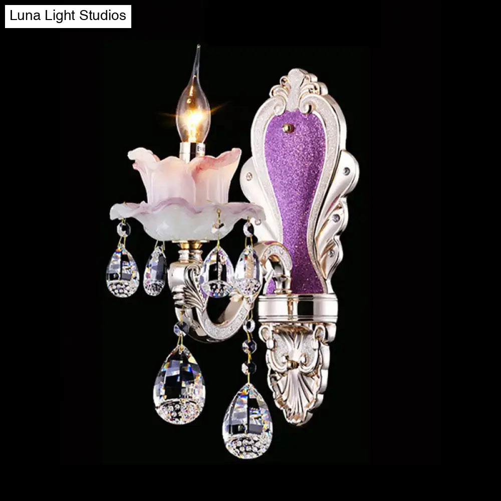 Crystal Floral Wall Sconce