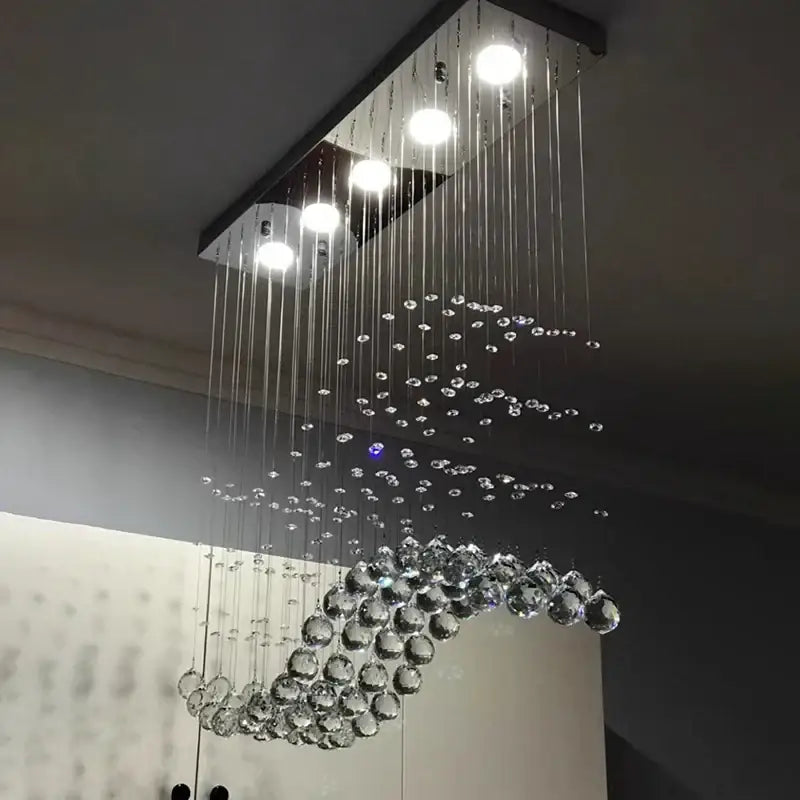 Crystal LED 100cm Rectangular Dining Chandelier