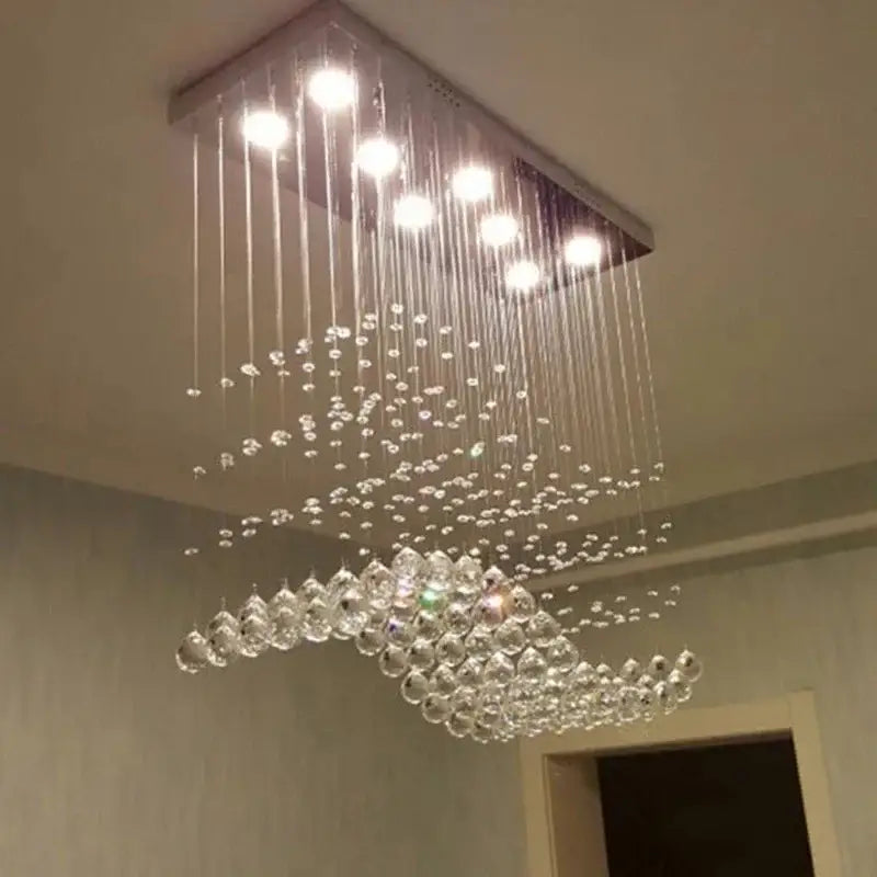 Crystal LED 100cm Rectangular Dining Chandelier