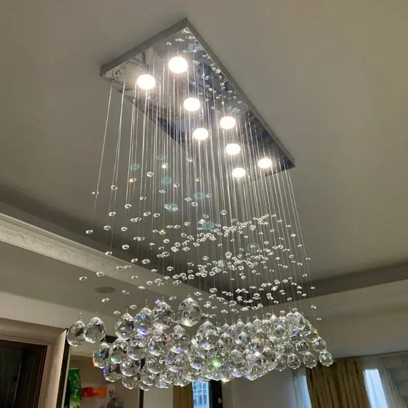 Crystal LED 100cm Rectangular Dining Chandelier