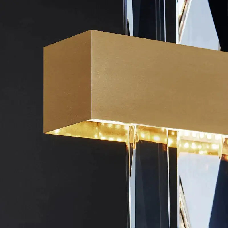 Gold Crystal Rectangle Stainless Steel Light