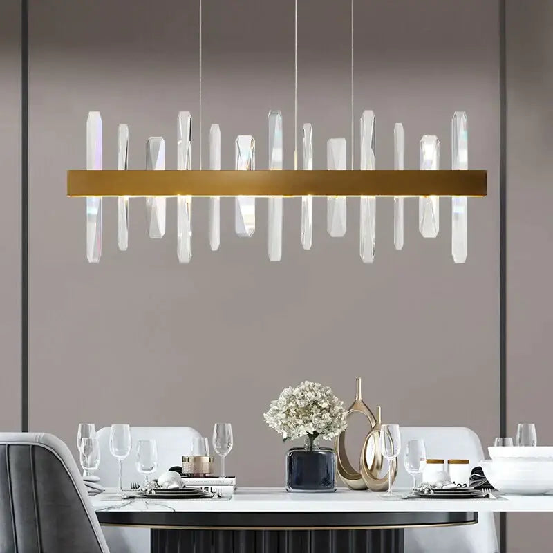 Gold Crystal Rectangle Stainless Steel Light