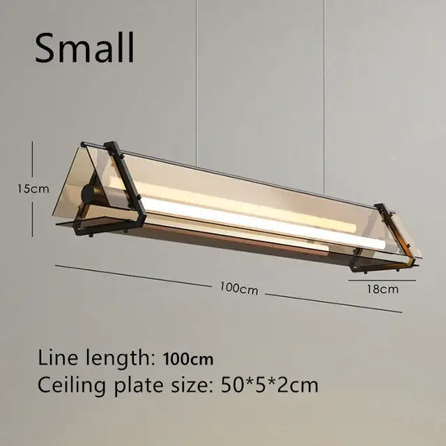 Amber Rectangular LED Pendant