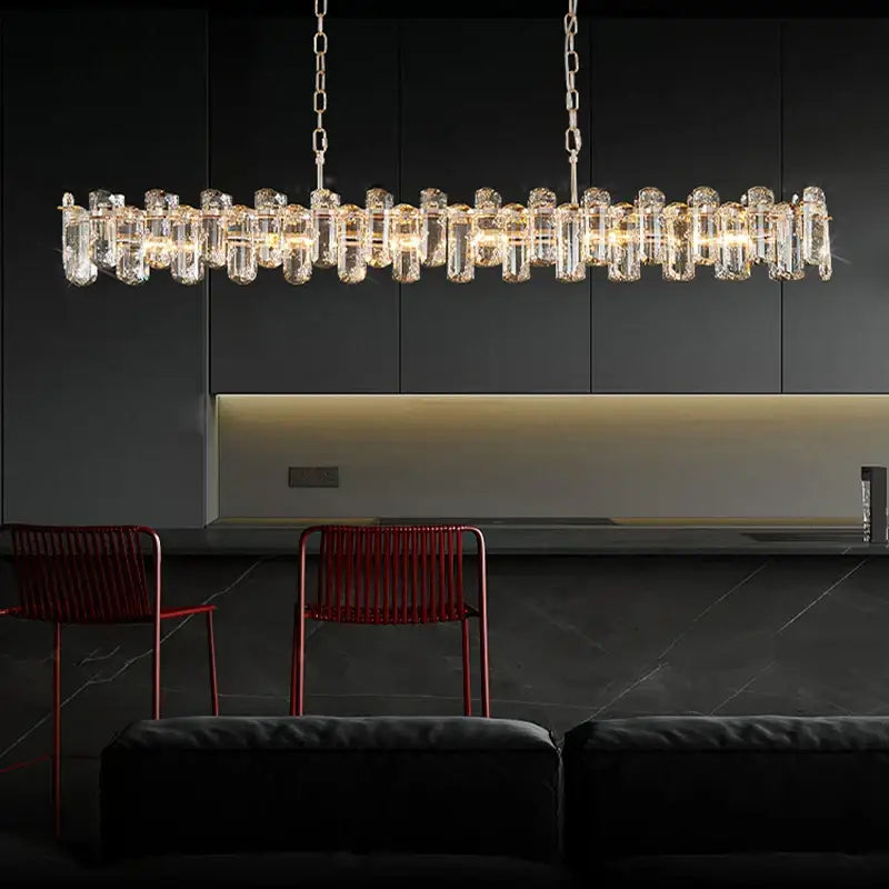 Nickel Crystal Pendant Light
