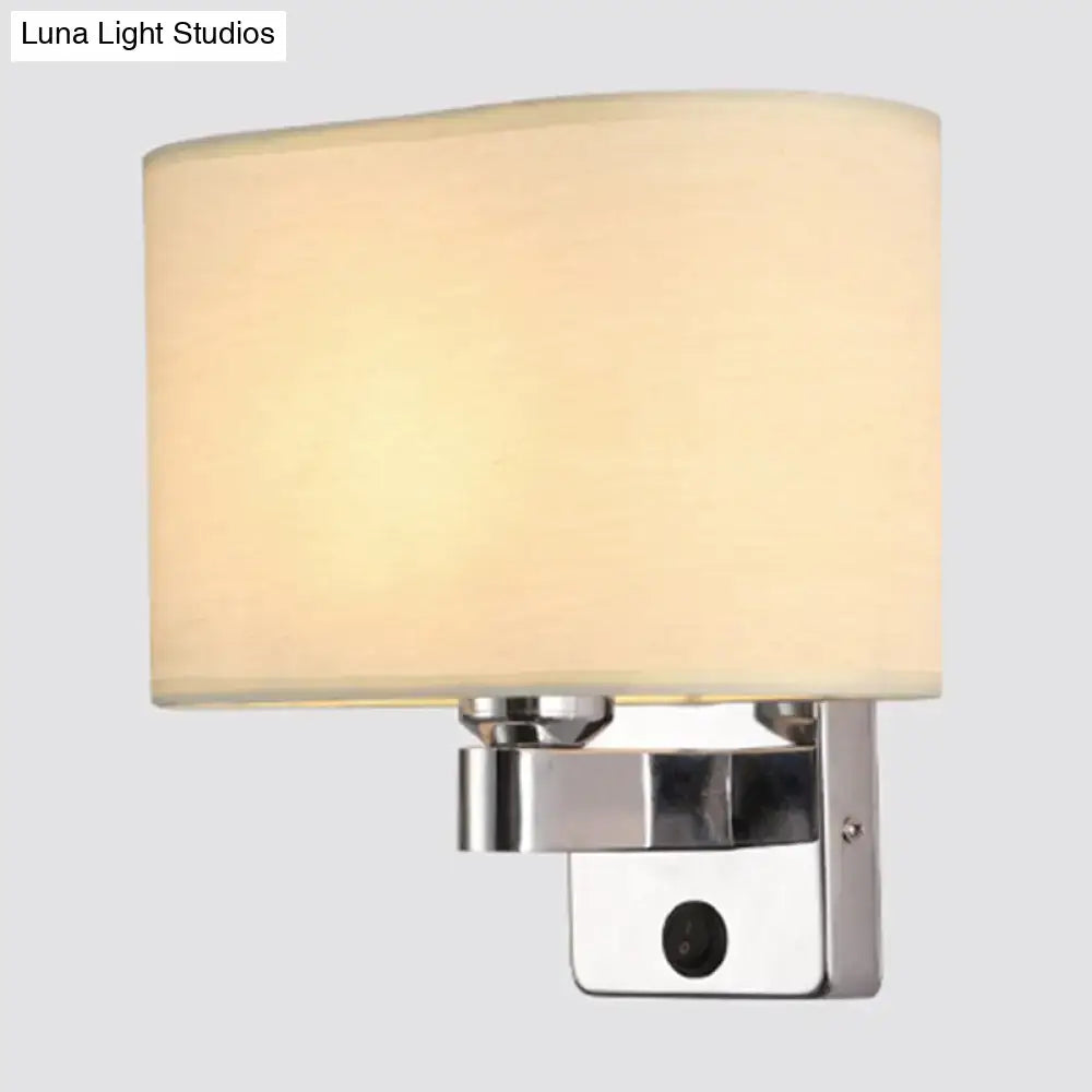 Chrome Fabric Oval Shade Wall Sconce