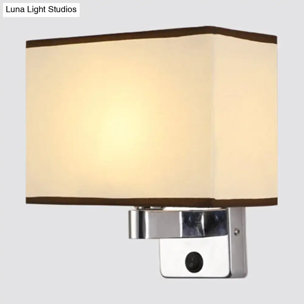 Chrome Fabric Oval Shade Wall Sconce