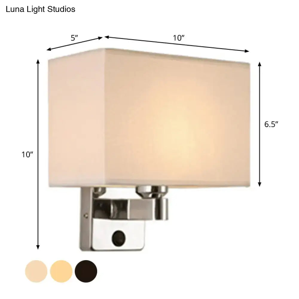 Chrome Fabric Oval Shade Wall Sconce
