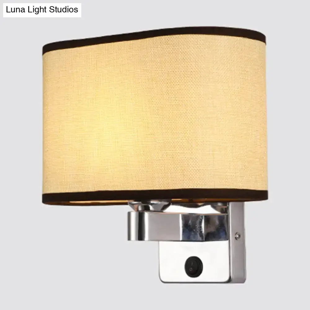 Chrome Fabric Oval Shade Wall Sconce