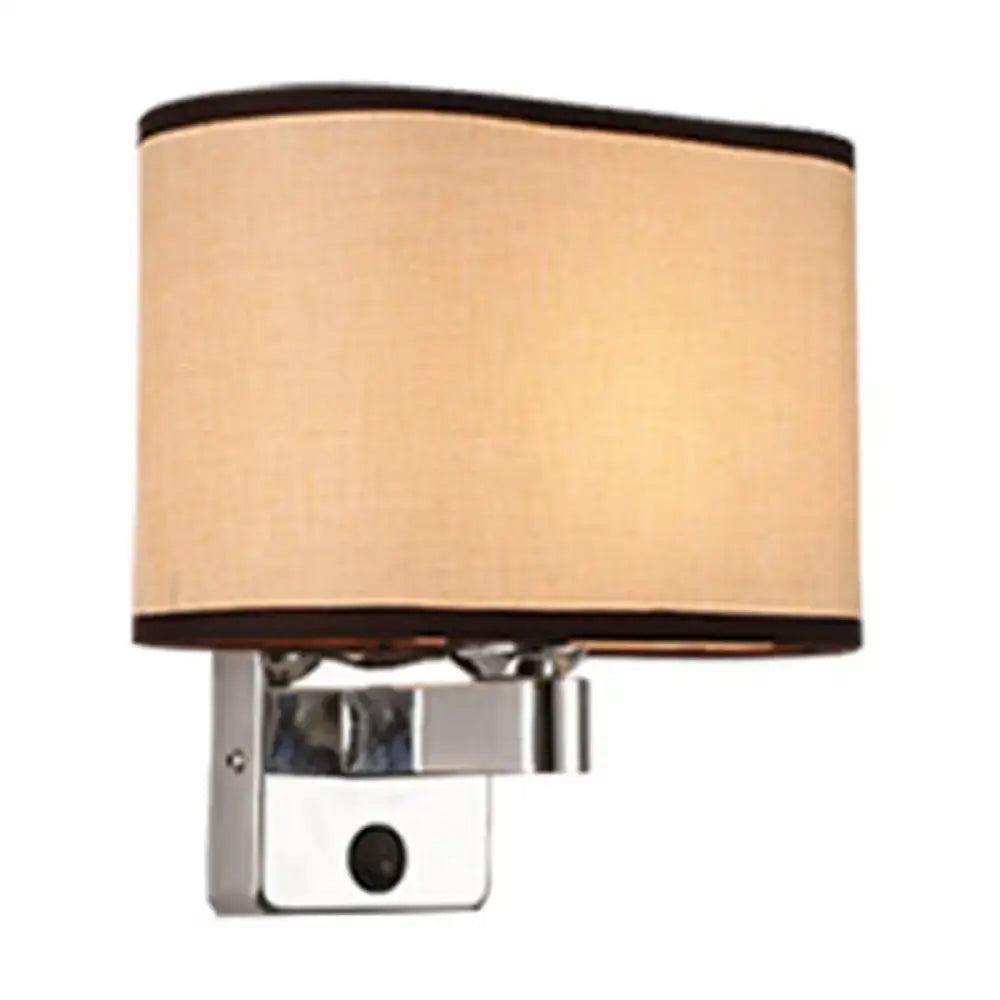 Chrome Fabric Oval Shade Wall Sconce
