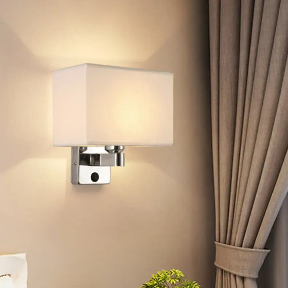Chrome Fabric Oval Shade Wall Sconce
