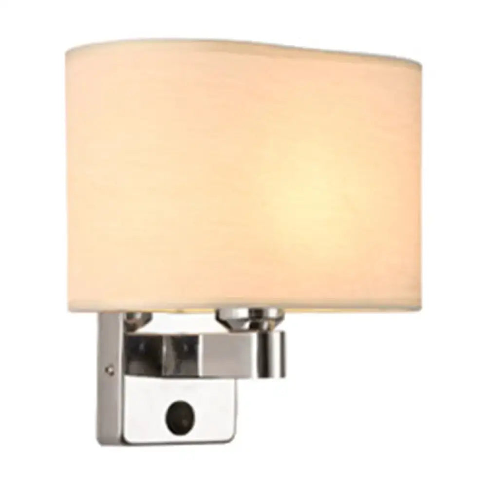 Chrome Fabric Oval Shade Wall Sconce