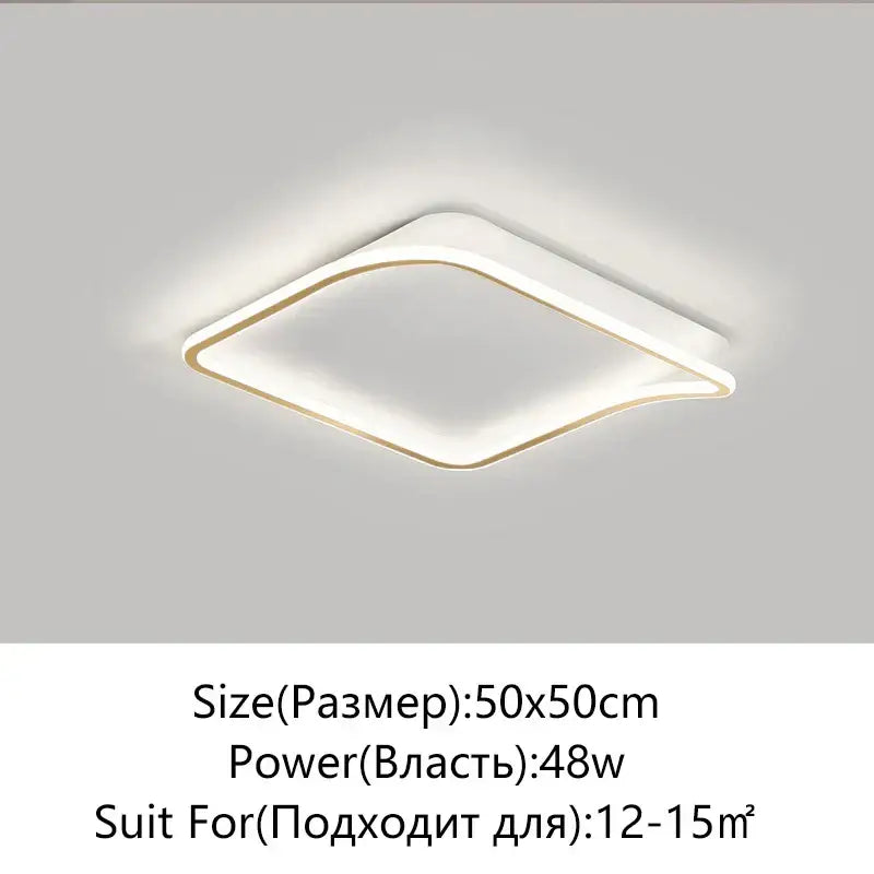 Gold Rectangular LED Chandelier