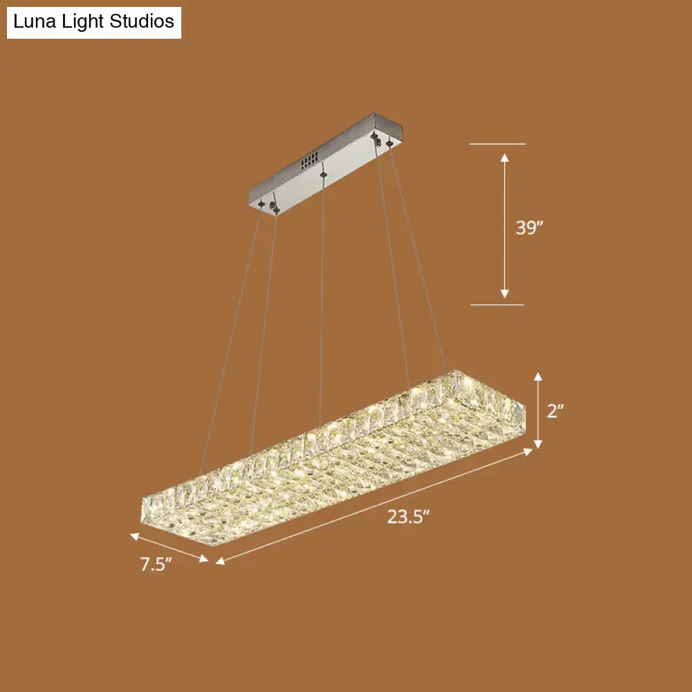 Crystal Rectangular Pendant Light