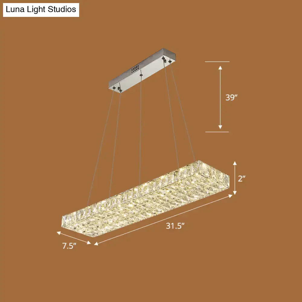 Crystal Rectangular Pendant Light
