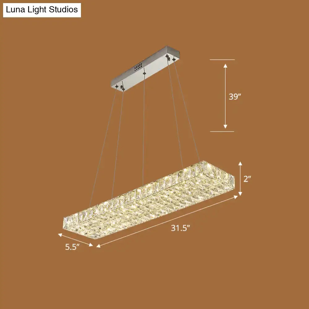 Crystal Rectangular Pendant Light