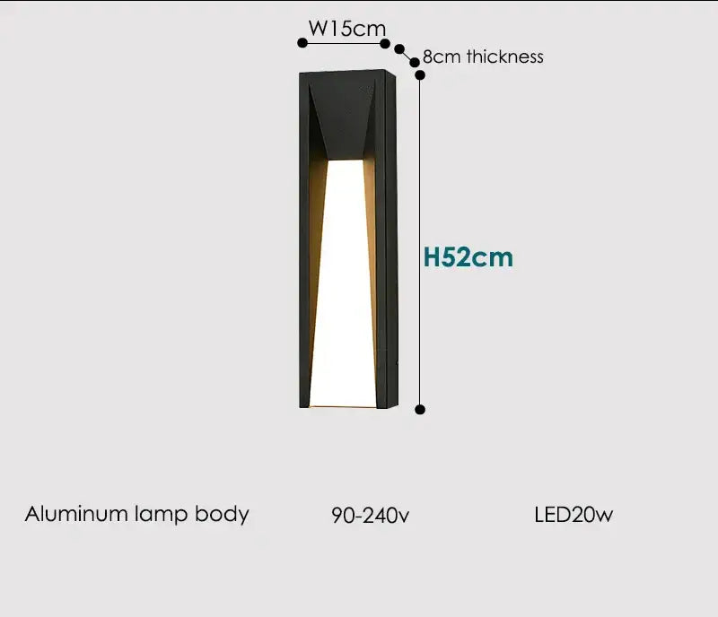 Black LED Outdoor Wall Lamp