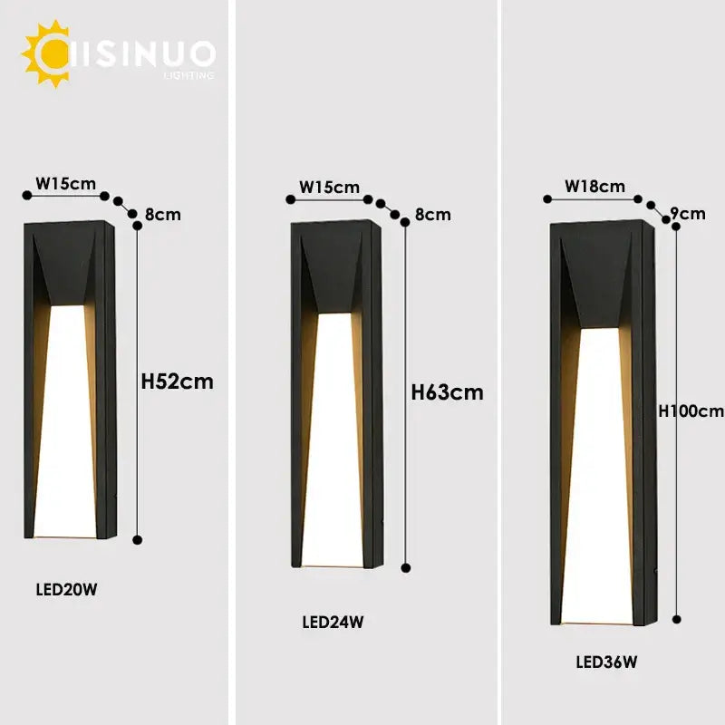 Black LED Outdoor Wall Lamp
