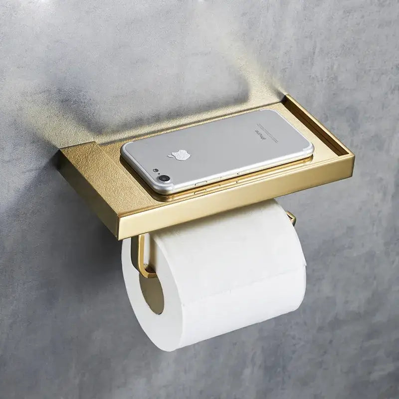 Gold Metal Toilet Paper Holder