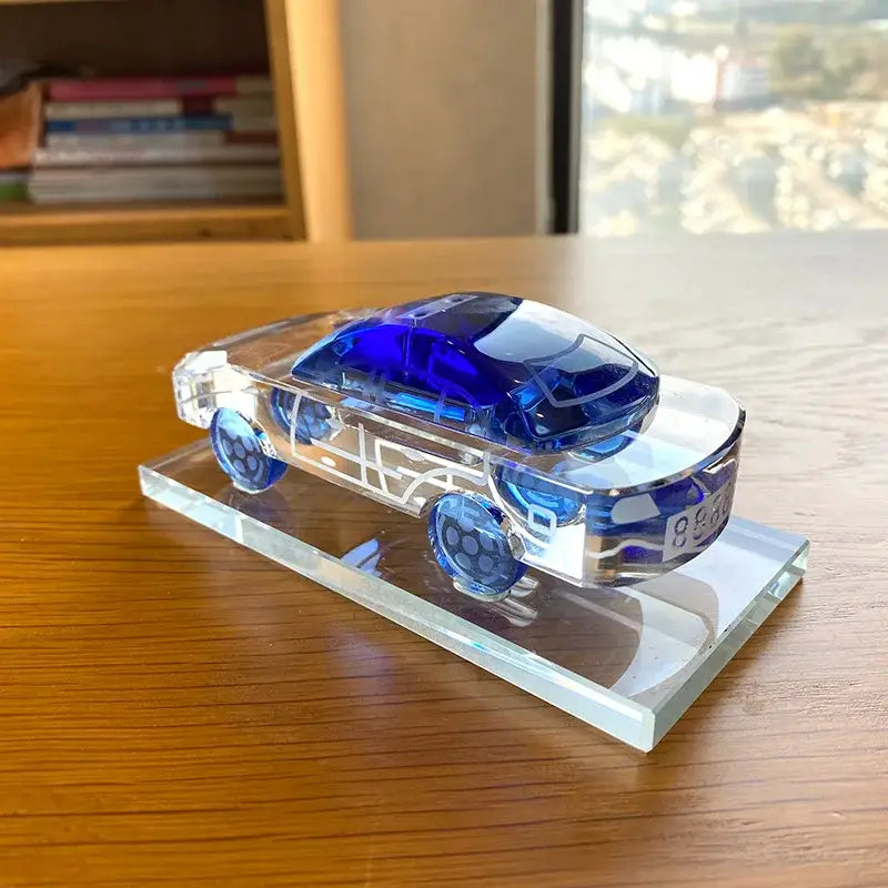 Red Blue Crystal Car Model