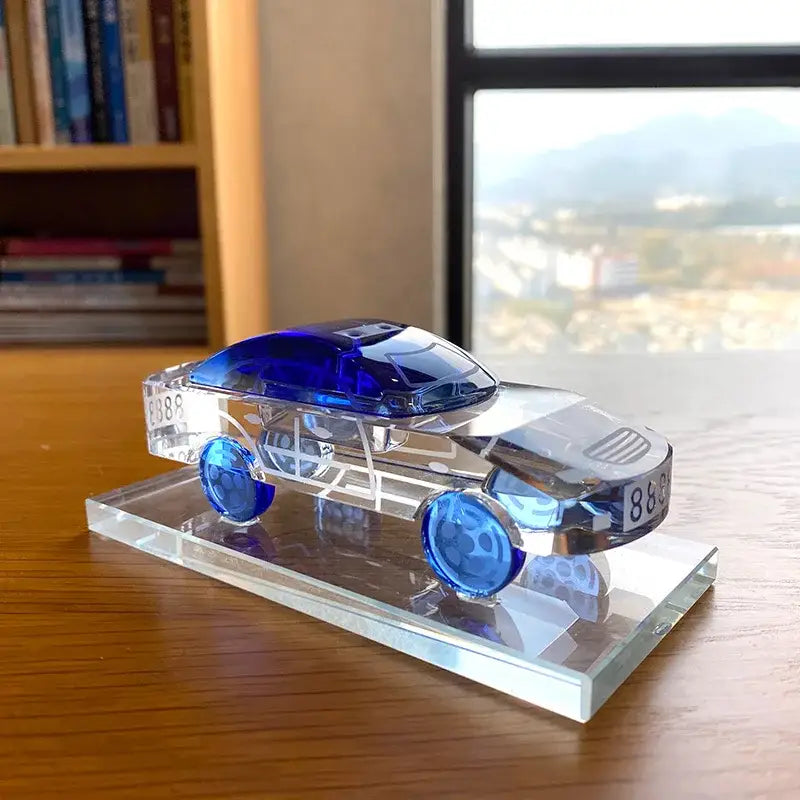 Red Blue Crystal Car Model