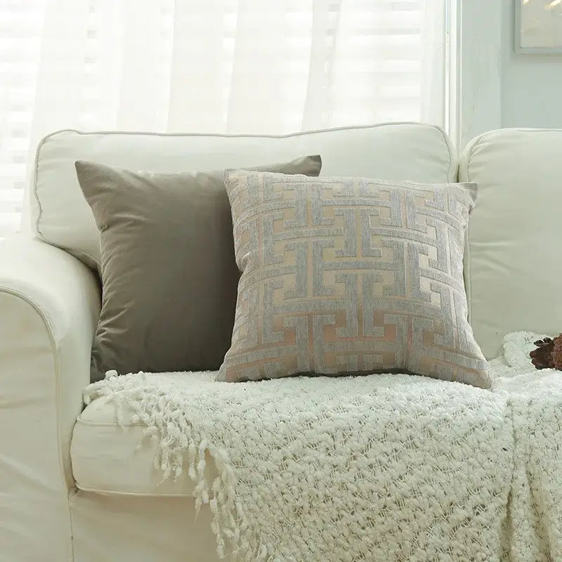 Red Cream Geometric Pillowcase