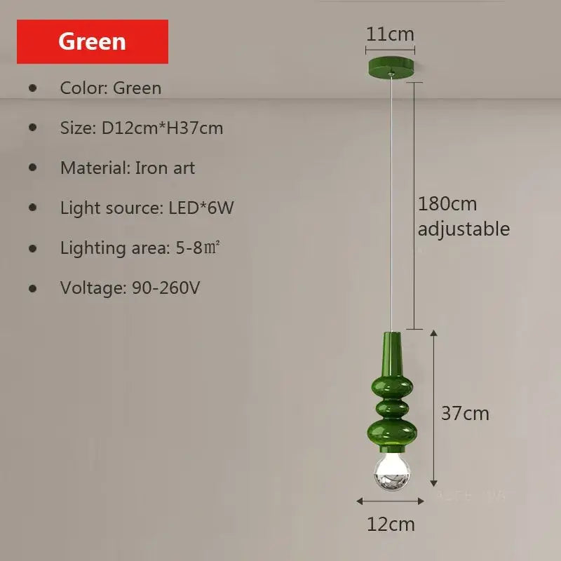 Red Green Iron Pendant