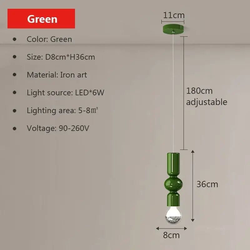 Red Green Iron Pendant