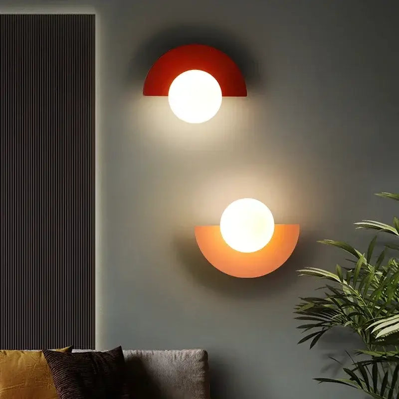 Red Orange Glass Lamp