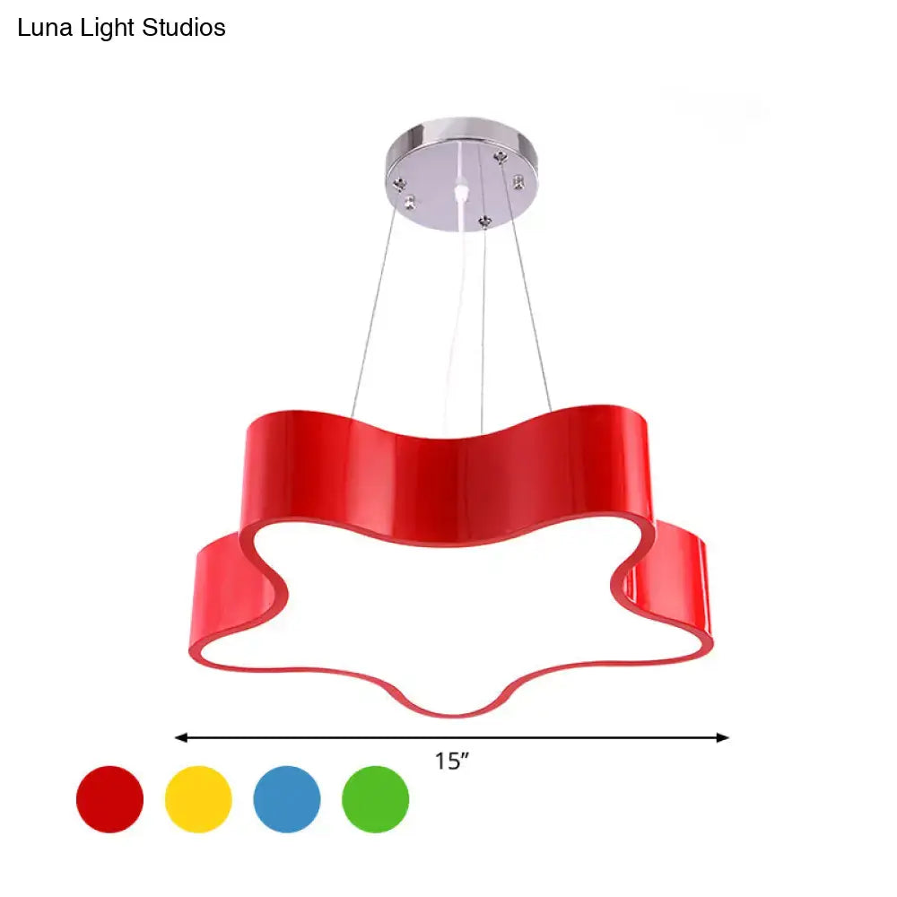 Red Wavy Star Pendant Light