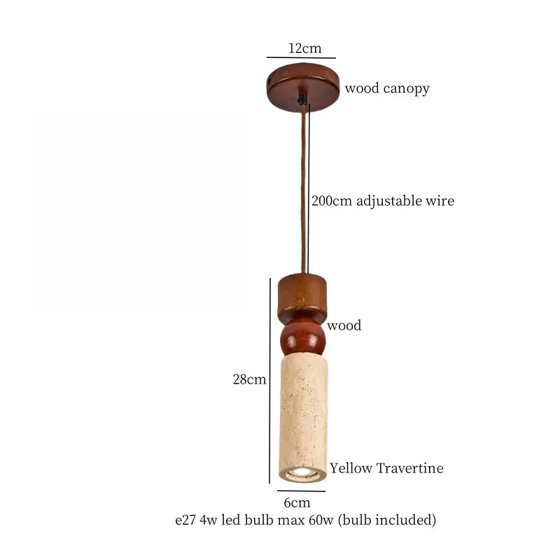 Brown Cement Cylinder Pendant