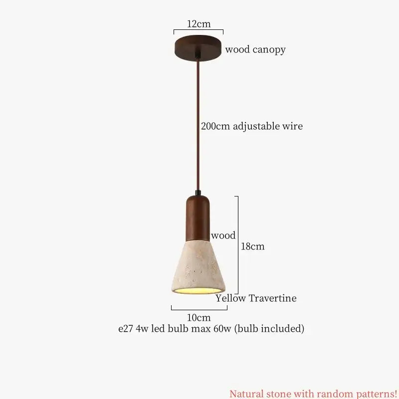 Brown Cement Cylinder Pendant