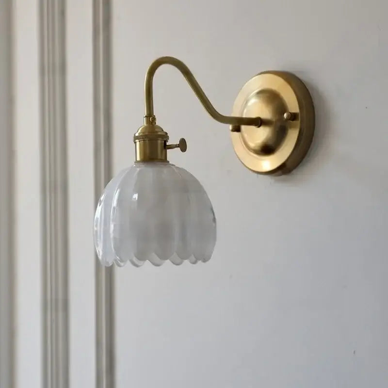 Amber Glass Copper Sconce