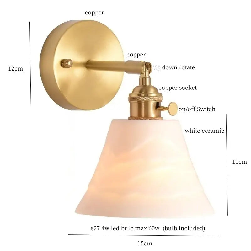 Ceramic Brass Wall Light