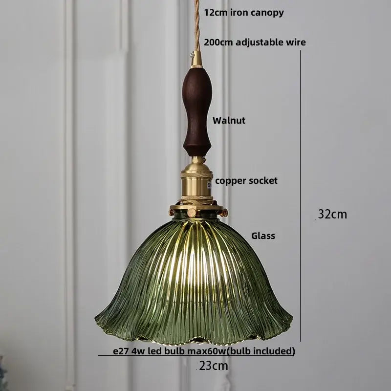 Green Glass Kitchen Living Pendant Light