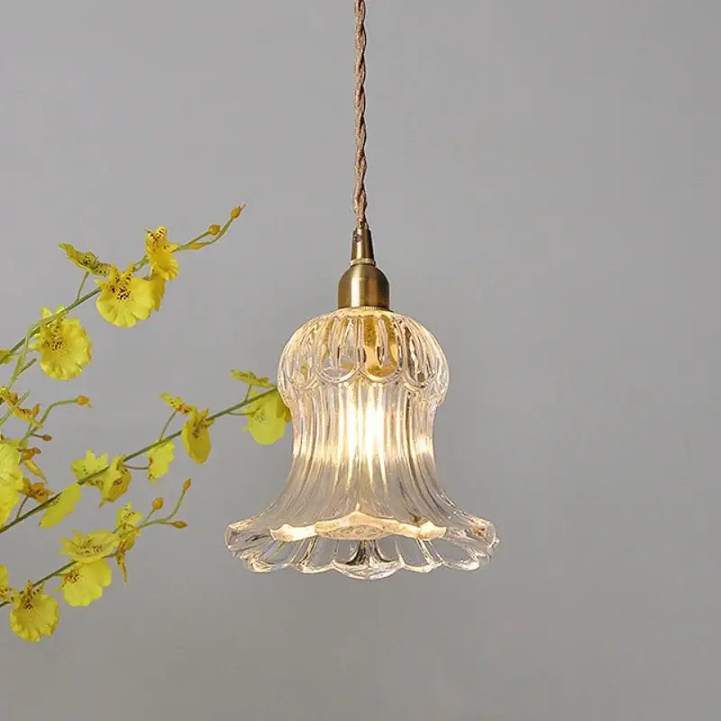 Brass Glass Adjustable Dining Pendant Light