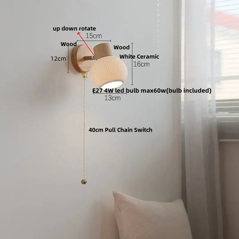 Ceramic Wood Wall Light