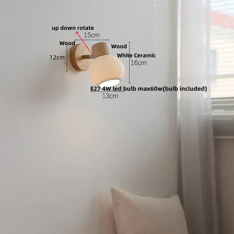 Ceramic Wood Wall Light