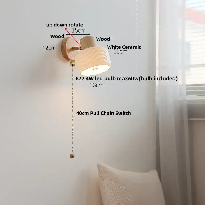 Ceramic Wood Wall Light