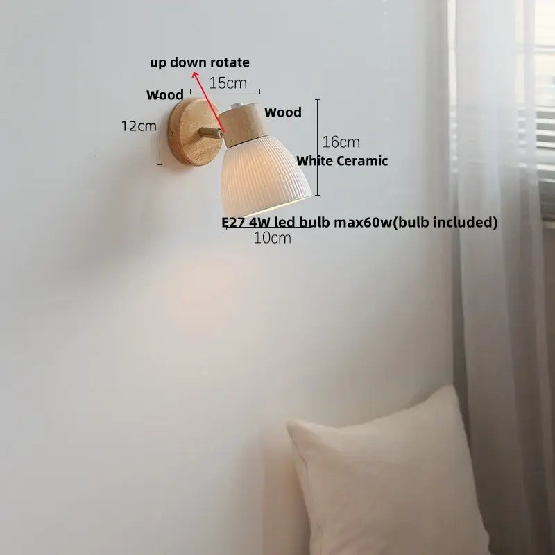 Ceramic Wood Wall Light