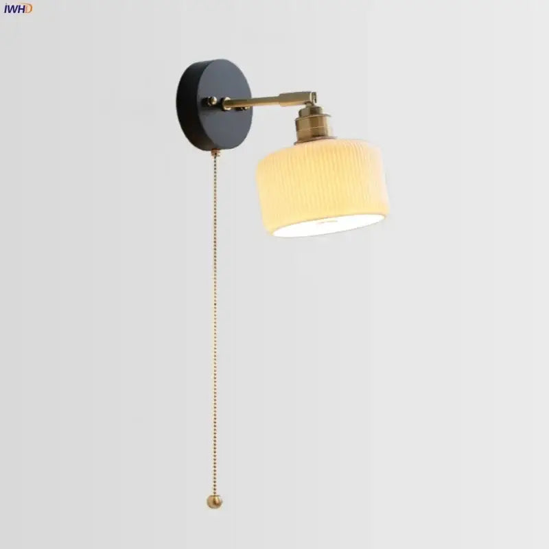 Copper Ribbed Glass Wall Lamp