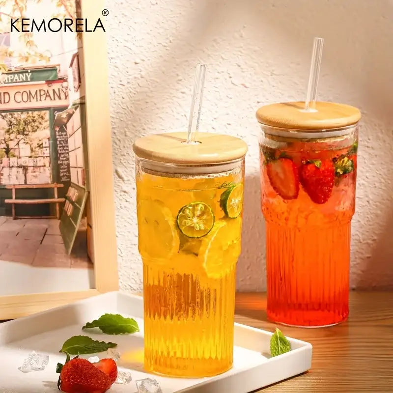 Ribbed Glass Drinking Cup