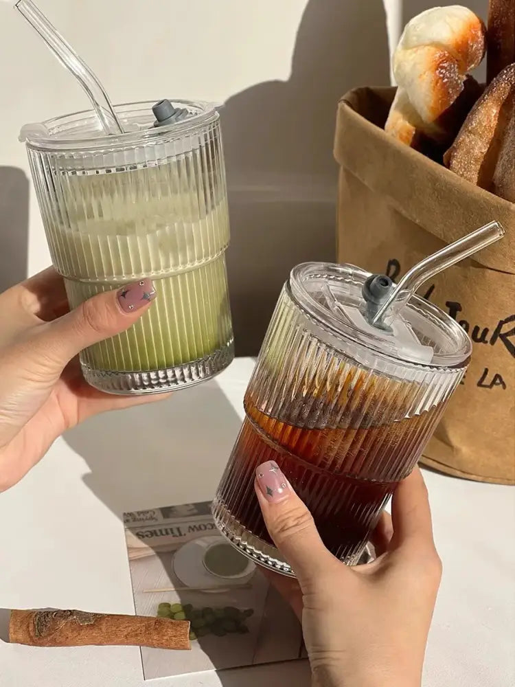 Striped Glass Cup Set