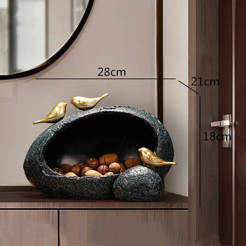 Black Gold Bird Tissue Box