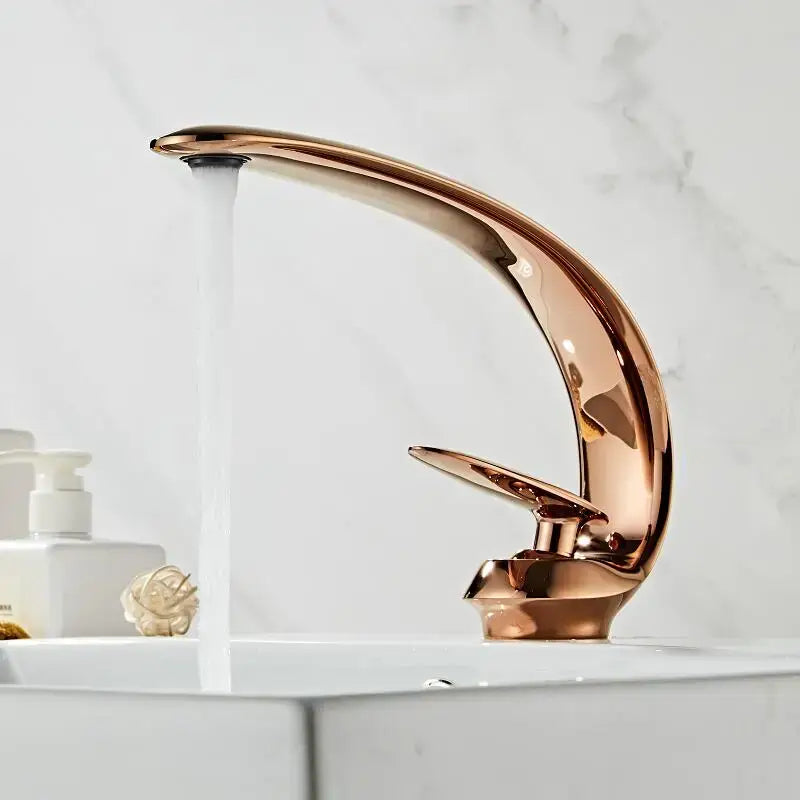 Black Brass Basin Faucet Rose Gold Option