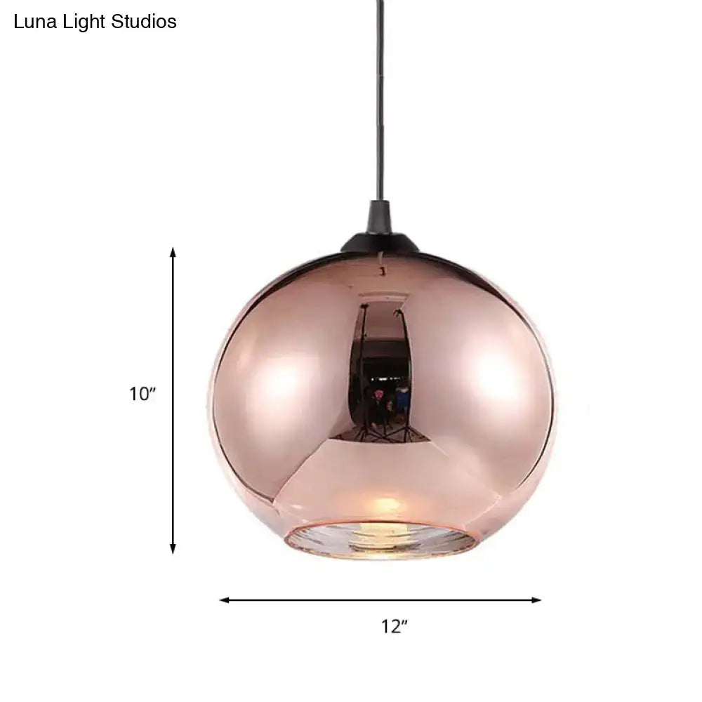 Copper Sphere Pendant Light