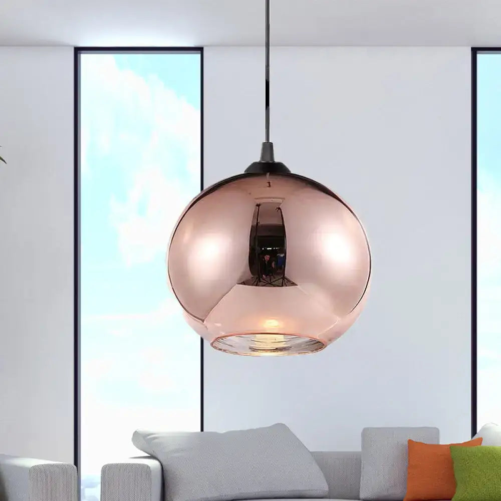 Copper Sphere Pendant Light