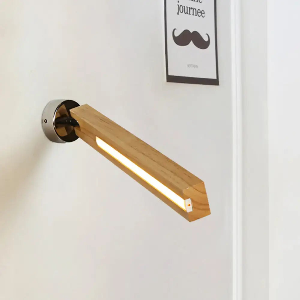 Beige Wood Wall Light