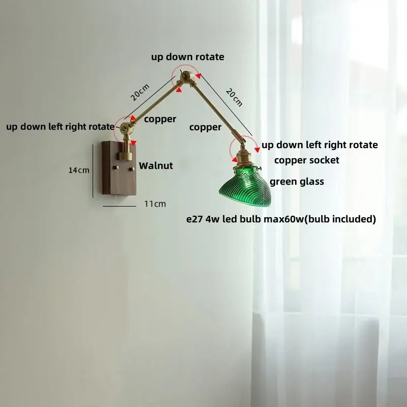 Brass Glass Wall Light