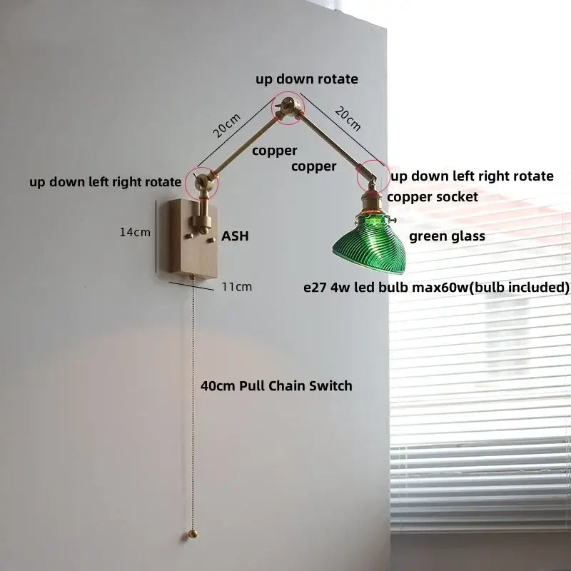 Brass Glass Wall Light